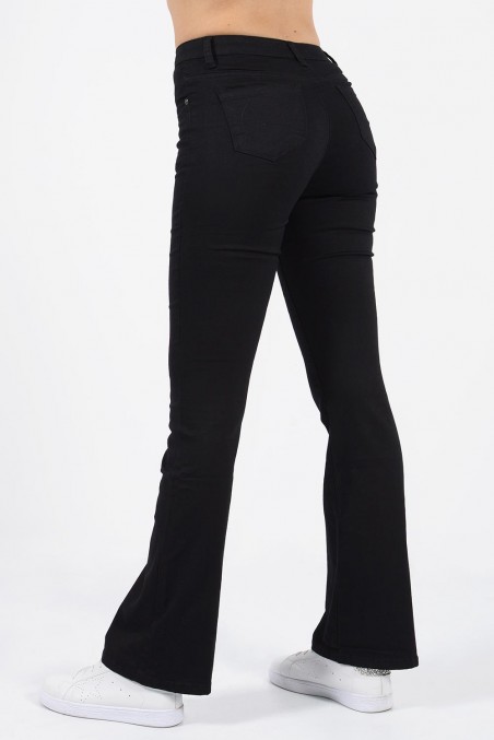 Τζιν παντελόνι σε bootcut γραμμή, ψηλόμεσο Μαύρο