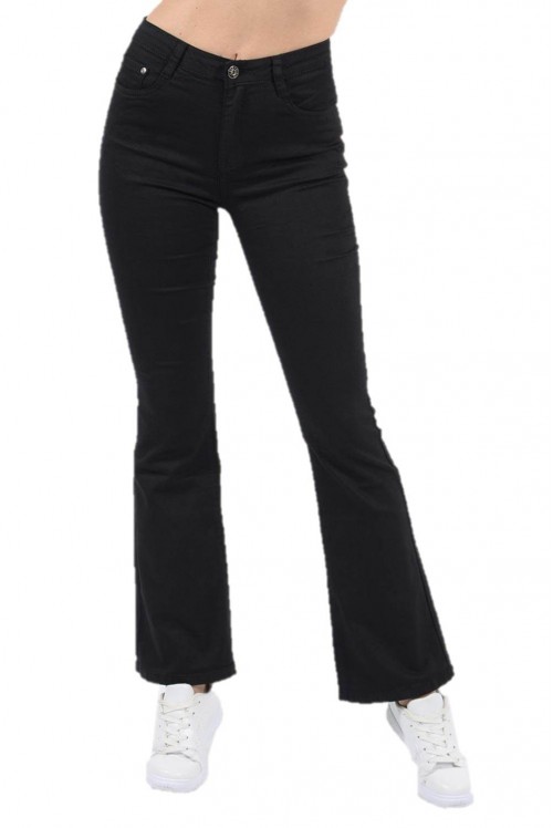 Τζιν παντελόνι σε bootcut γραμμή, ψηλόμεσο Μαύρο