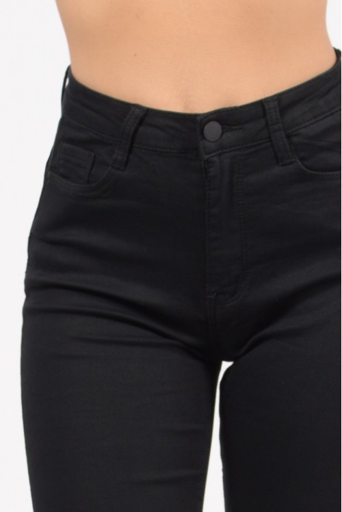 Ψηλόμεσο παντελόνι με skinny εφαρμογή Μαύρο