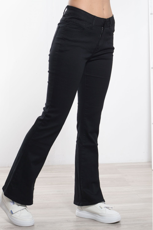 Παντελόνι Bootcut Plus Size Μαύρο