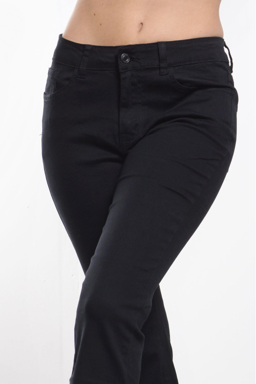 Παντελόνι Bootcut Plus Size Μαύρο