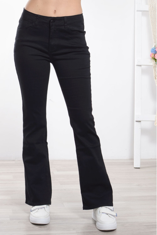 Παντελόνι Bootcut Plus Size Μαύρο