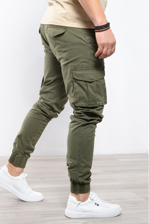 Ανδρικό Παντελόνι Cargo Χακί