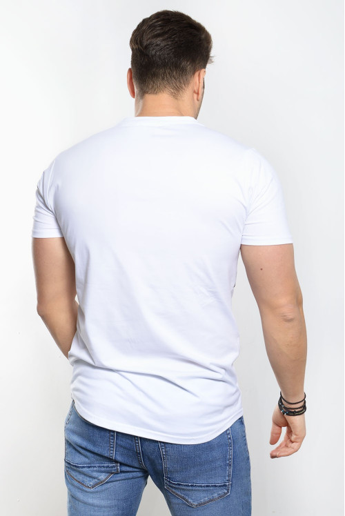 Ανδρικό T- Shirt με Κέντημα Λευκό
