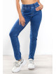 Σκούρο Denim Τζιν με Λάστιχο στη Μέση Μπλε